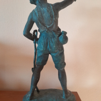 Стара авторска бронзова фигура,статуетка, снимка 9 - Колекции - 44873008