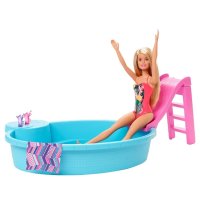 Barbie Кукла Барби с бански костюм в басейн , снимка 4 - Кукли - 43697006