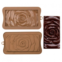 Роза цяла плочка шоколадов блок шоколад силиконов молд форма фондан шоколад гипс, снимка 7 - Форми - 36438776