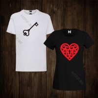 Тениски за двойки - Свети Валентин - дамска тениска + мъжка тениска , снимка 1 - Тениски - 27735781