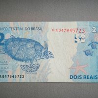 Банкнота - Бразилия - 2 реала UNC | 2010г., снимка 2 - Нумизматика и бонистика - 44119054