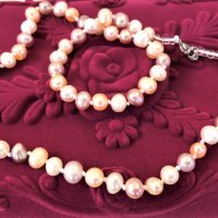 Колие с разноцветни, естествени перли със сертификат, снимка 3 - Колиета, медальони, синджири - 28083502