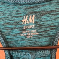 H&M Спортен потник в тюркоазен цвят М размер 💙, снимка 3 - Потници - 43871499