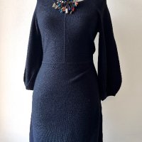 Talbots черна малка секси рокля плетиво 100% мерино , снимка 1 - Рокли - 43887293
