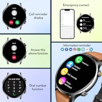 Нов Мъжки Смарт Часовник със Сензорен Екран Съвместим с Android iOS, снимка 2 - Смарт гривни - 43514998