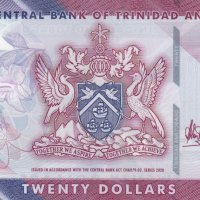 20 долара 2020, Тринидад и Тобаго, снимка 1 - Нумизматика и бонистика - 35337788