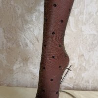 Италиански нов черен чорапогащник със златист брокат и точки, снимка 3 - Бельо - 43695080