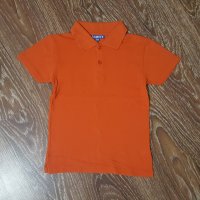 Оранжева тениска с яка 116см-5лв.НАМАЛЕНИЕ, снимка 1 - Детски тениски и потници - 28879504