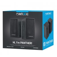 Тонколони Natec Panther, 6W RMS, 2.0, MDF,Контрол на звука на кабела, снимка 1 - Тонколони - 32645332