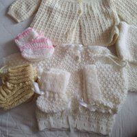 Плетени бебешки дрешки, снимка 1 - Комплекти за бебе - 40755273