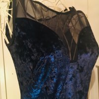 Дамска рокля в тъмно синьо с тюл Размер М, снимка 12 - Рокли - 27780537