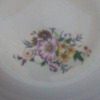 6 супени чинии с цветя и кант порцеланови български, снимка 4 - Чинии - 37434016