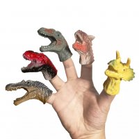 Куклен театър с пръсти пръстчета Динозаври животни гумени гумирани fingers finger, снимка 2 - Други - 37958147