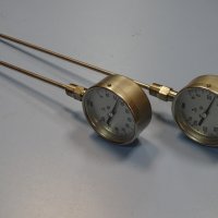 биметален термометър Wika thermometer ф100mm, 0/+100°C, -10/+150°C, L-400-500mm, снимка 6 - Резервни части за машини - 37104512