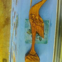 Дървена статуетка на чапла, снимка 2 - Други ценни предмети - 38714762