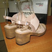 Дамски сандали м.127 естествена кожа пудра-намаление, снимка 3 - Сандали - 37034486