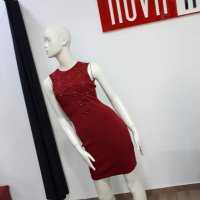 Червена рокля , снимка 2 - Рокли - 34833714