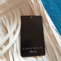 Дънков панталон с ластик , пола с ресни Zara , чанта S / M 164, снимка 8 - Дънки - 36410949