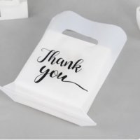  10 бр Thank You бели подаръчни торбички опаковъчни пликчета дребни сладки ръчна изработка подарък, снимка 2 - Други - 43927797