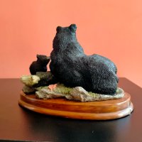 Колекционерска декоративна фигура Черна мечка с малко мече, снимка 5 - Колекции - 40160185