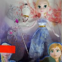 Принцеса Елза с Олаф и жезъла и короната , снимка 1 - Кукли - 38968534