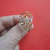 Страхотен позлатен пръстен Lina с камъни, снимка 1 - Пръстени - 43926290