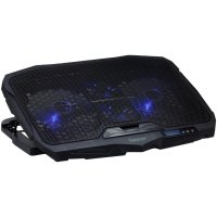 Охладител за лаптоп Gaming Spacer 17", Метално сито, 2 x вентилатора 12.5 см, 2 x вентилатора 7 см с, снимка 1 - Лаптоп аксесоари - 44053870