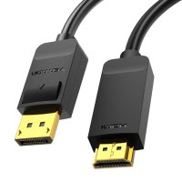  Vention кабел Cable DisplayPort to HDMI 3.0m - 4K, Gold Plated - HAGBI, снимка 2 - Кабели и адаптери - 43022494