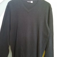 Мъжки черен пуловер LIVERGY шпиц 70 % вълна, снимка 4 - Пуловери - 34668361