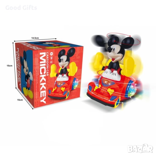 Музикална Светеща играчка Мики Mаус С количка, снимка 1