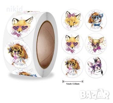 100 бр куче кучета малки самозалепващи лепенки стикери за ръчна изработка за подарък, снимка 1