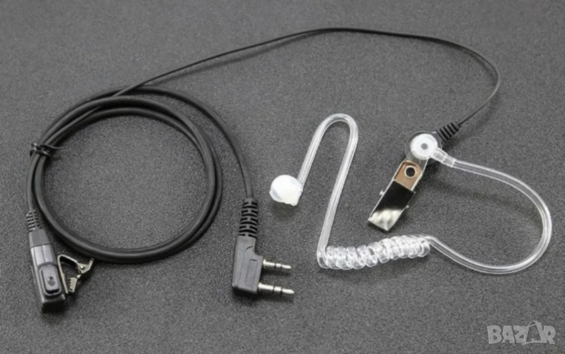 Професионален хендсфри с прозрачна акустична тръба за радиостанции, снимка 1