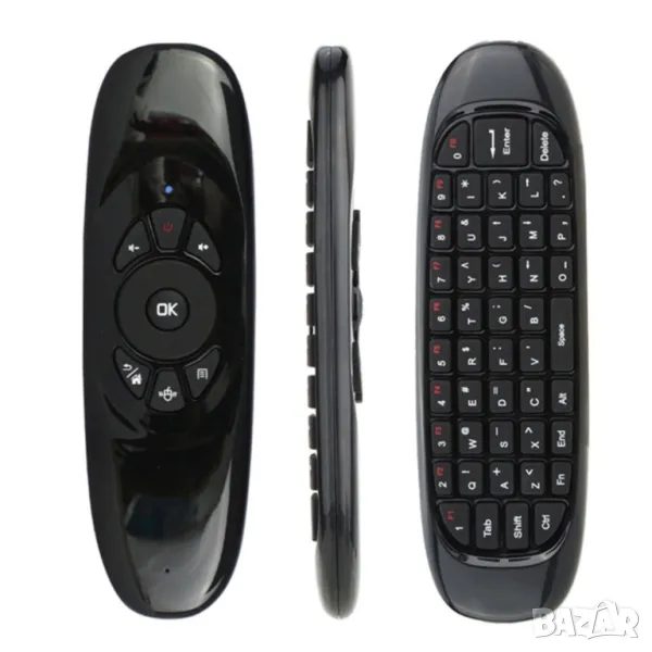Дистанционно управление с безжична клавиатура за Smart TV, QWERTY, Air Mouse, 2,4 GHz, снимка 1