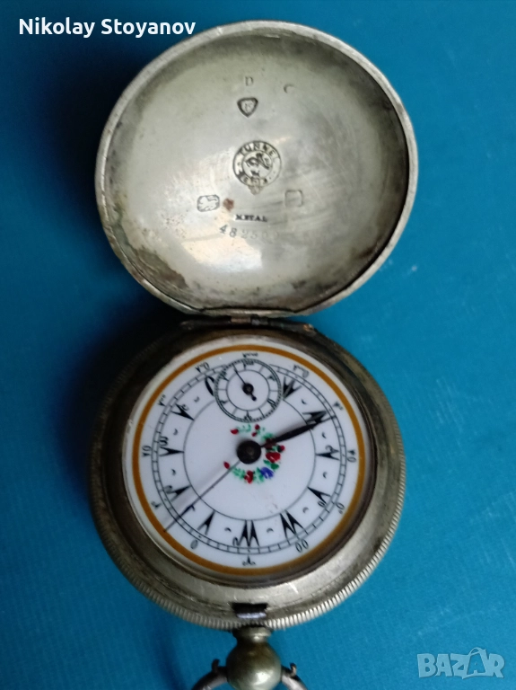 Турски джобен часовник - Гравирана машина 1850 г., снимка 1