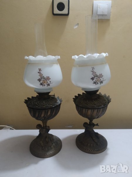 две стари газови /газени/лампи-комплект, снимка 1