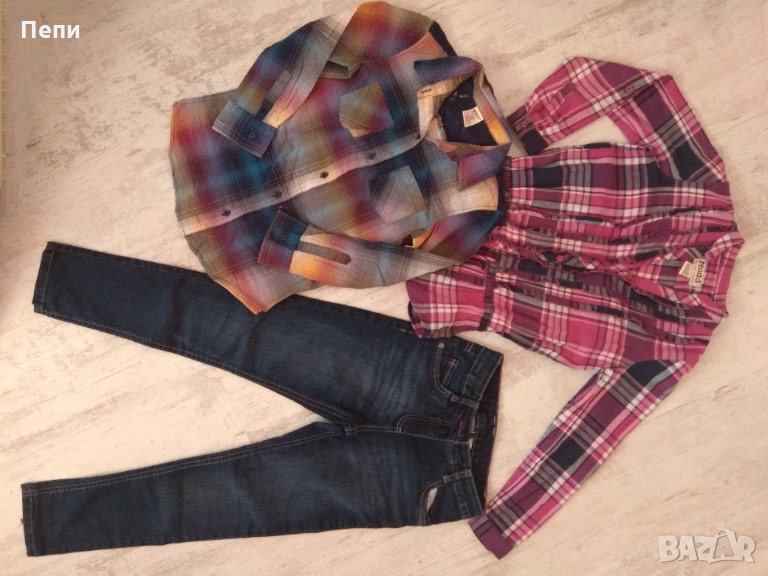 Лот от детски дънки и ризи за 7/8 г., снимка 1