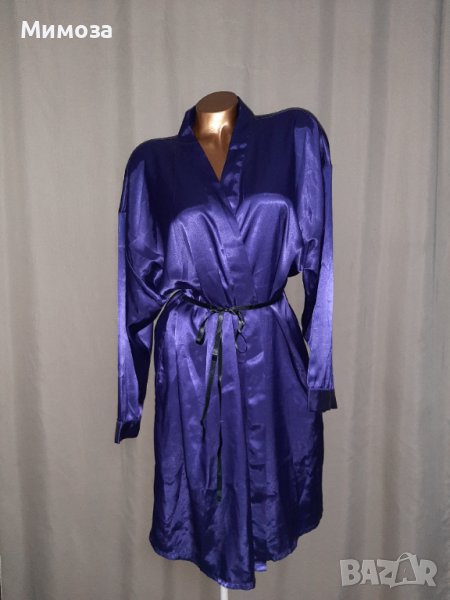 Fuliette M Сатенен лилав халат с дълъг ръкав , снимка 1