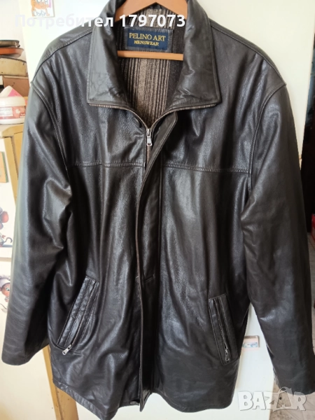 Мъжка кожена шуба, ест. кожа, снимка 1