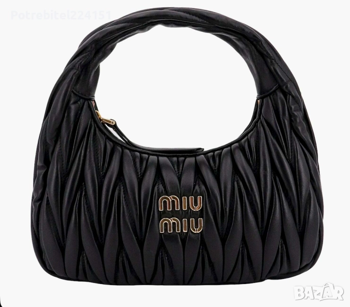 Дамска чанта Miu Miu Wander Black Womens 100% leather, снимка 1