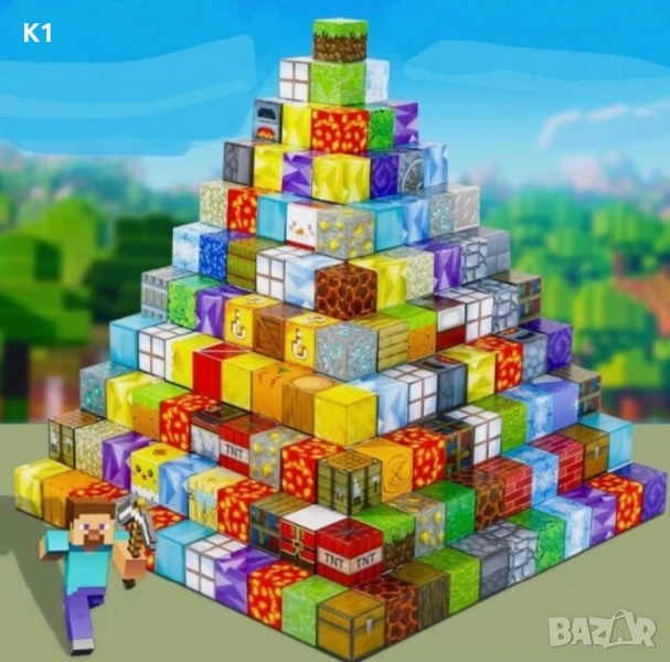 Голям комплект Магнитни кубчета Майнкрафт Minecraft Magnetic Blocks, снимка 1