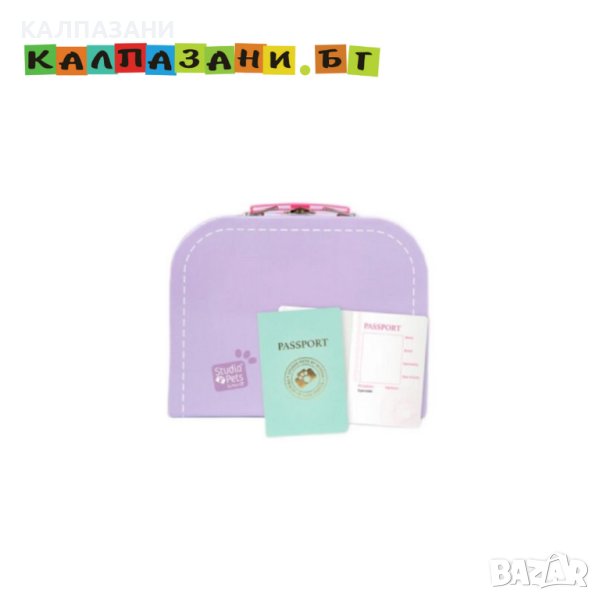 Куфарче с паспорт за плюшени играчки 16 см, лилав 6374, снимка 1