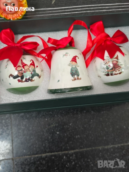 Комплект порцеланови играчки за елха, снимка 1