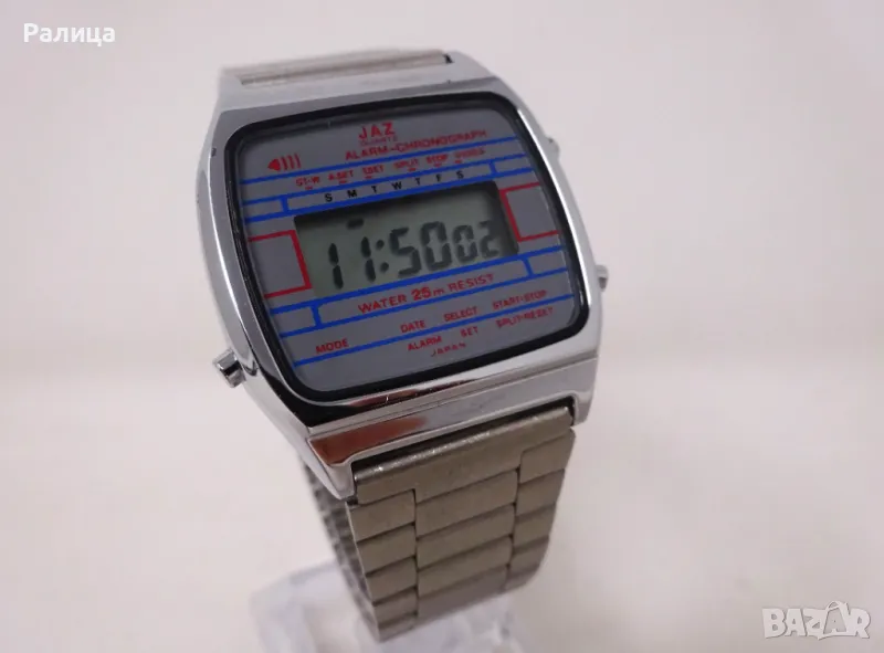 Неизползван японски мъжки електронен часовник JAZ, хронограф, снимка 1