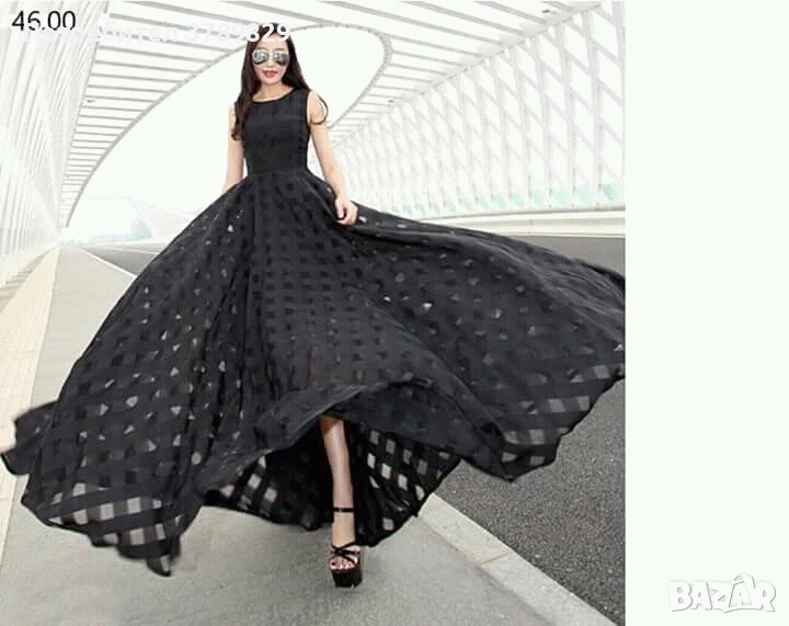 Нова черна дълга уникална рокля , снимка 1
