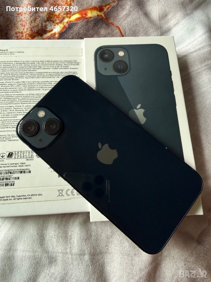 iPhone 13 midnight 128gb, снимка 1