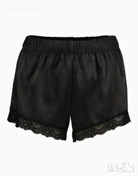Къса долна пижама в черно, снимка 1