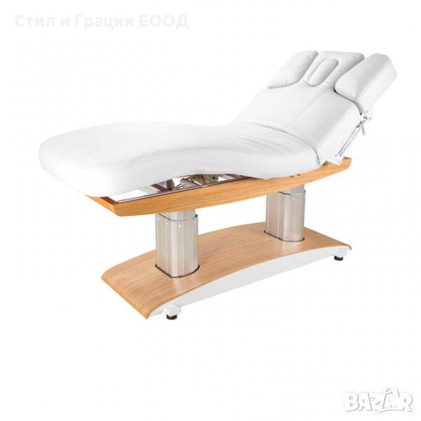 Спа кушетка Troch (4 мотора) - 198 x 76 x 67/94 см - натурална - венге, снимка 1