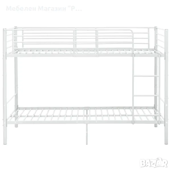 Двуетажно легло, бяло, метал, 90x200 см, снимка 1