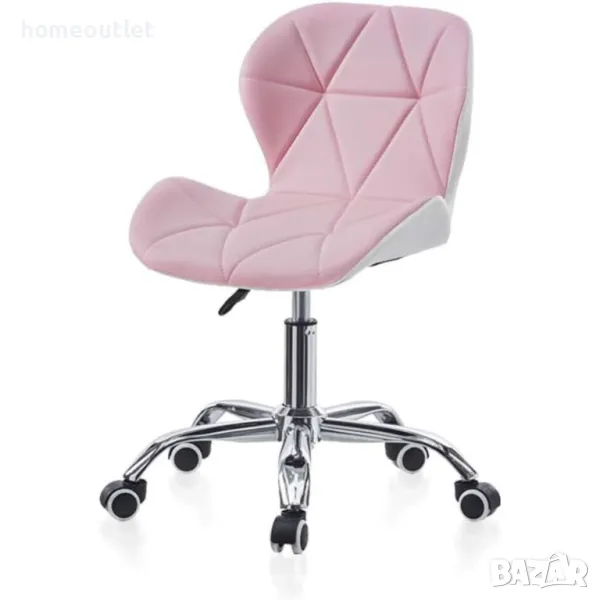 Мобилен стол за бюро/офис стол с дамаска от PU кожа C-KFC003PKWH-S, снимка 1