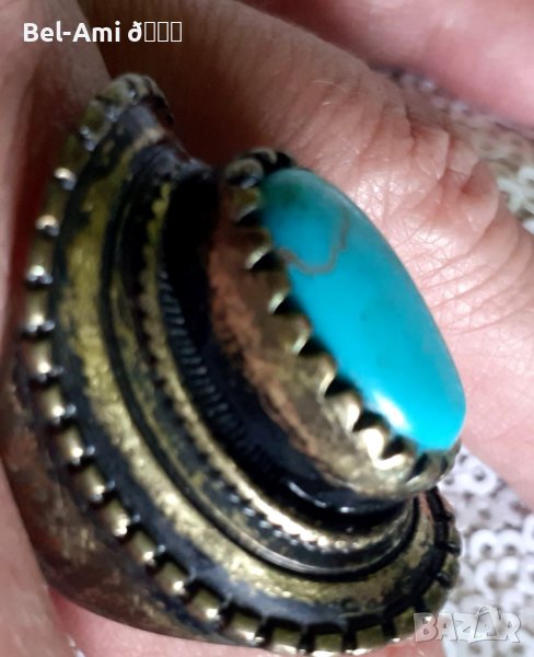 Уникален винтидж пръстен с Тюркоаз , снимка 1
